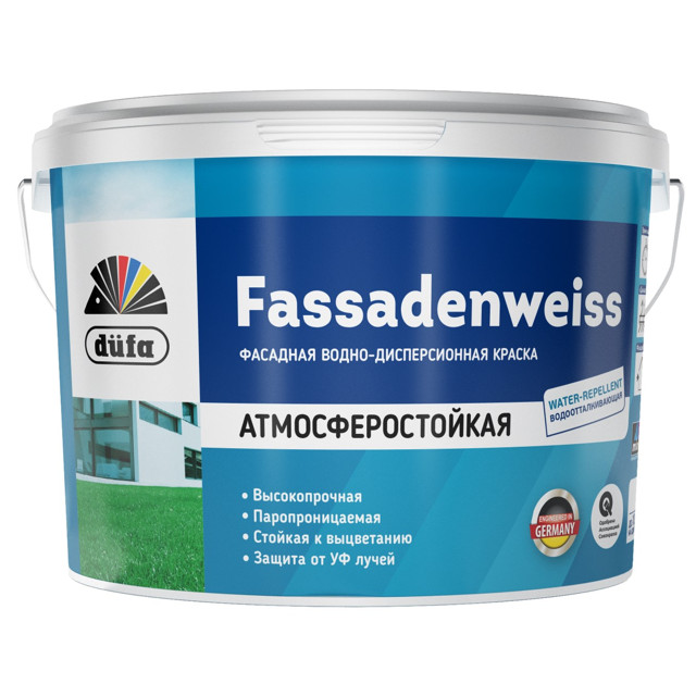 краска в/д DUFA Fassadenweiss фасадная белая 9л, арт. МП00-013957