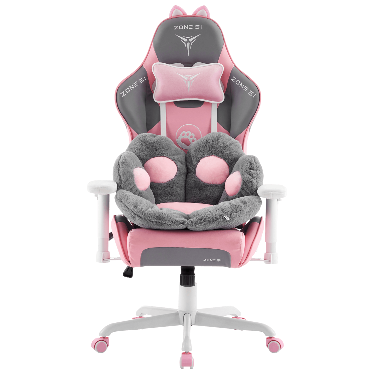Кресло компьютерное ZONE 51 KITTY MEOW Edition Grey