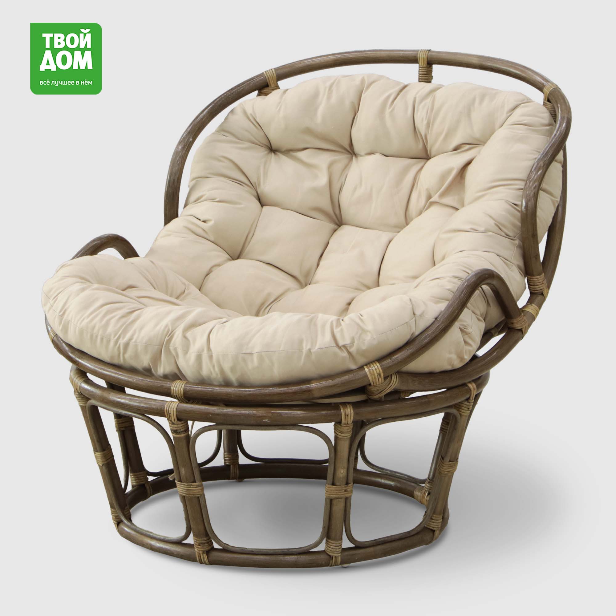 Кресло-папасан Rattan brown RG2-PA042-BR с подушкой