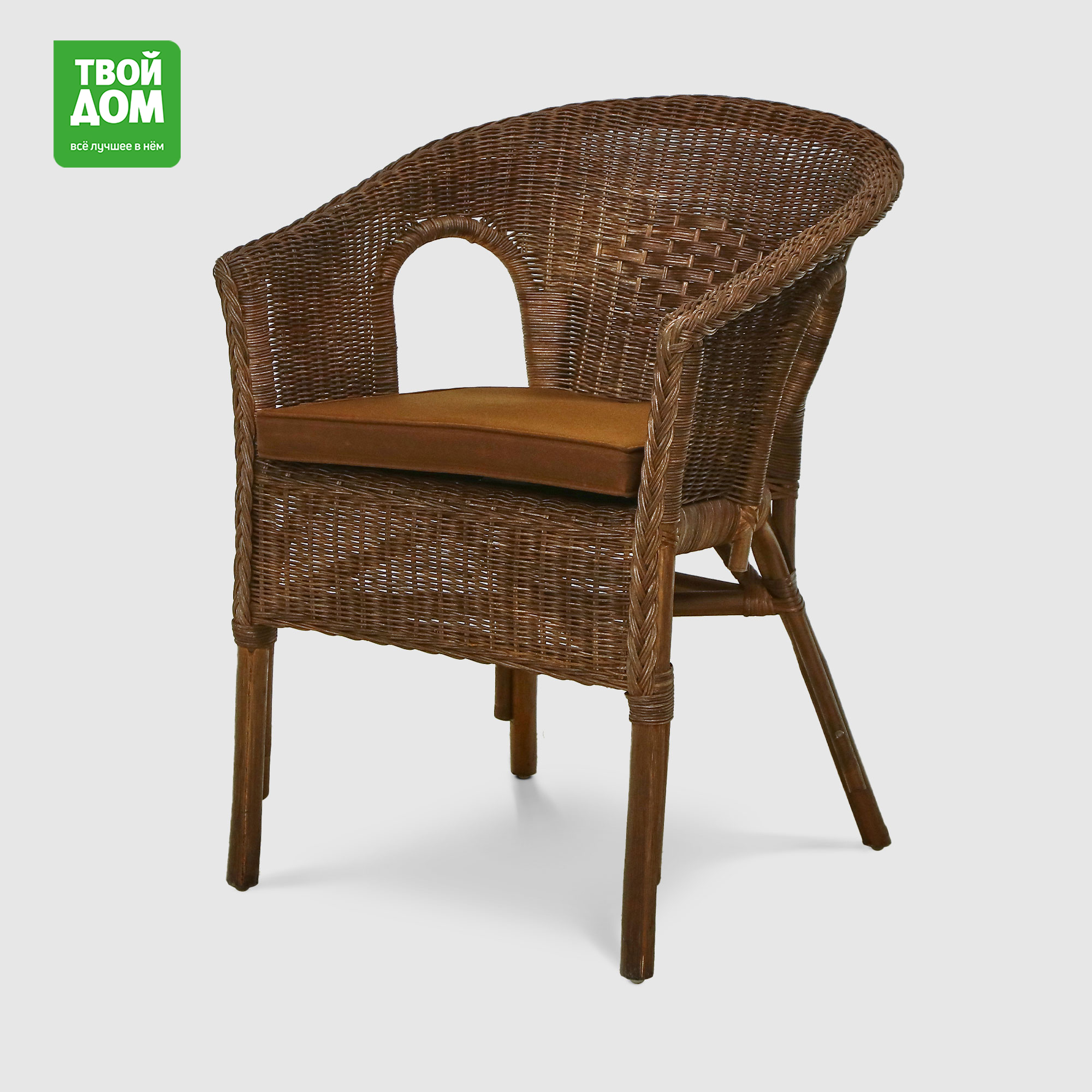 Кресло Rattan grand Berlin с подушками medium brown