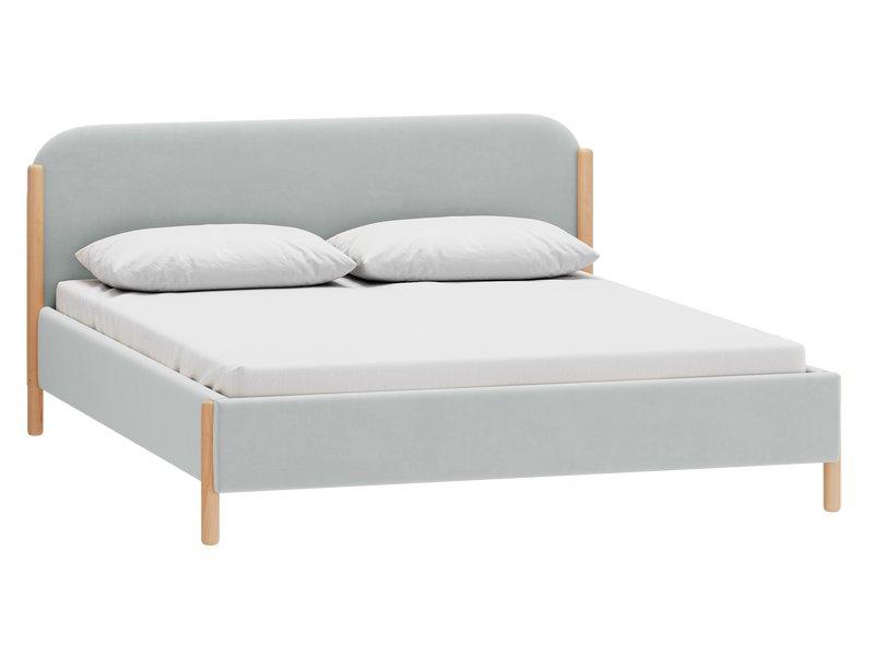 Кровать Кейси 160 Велюр Светло-серый