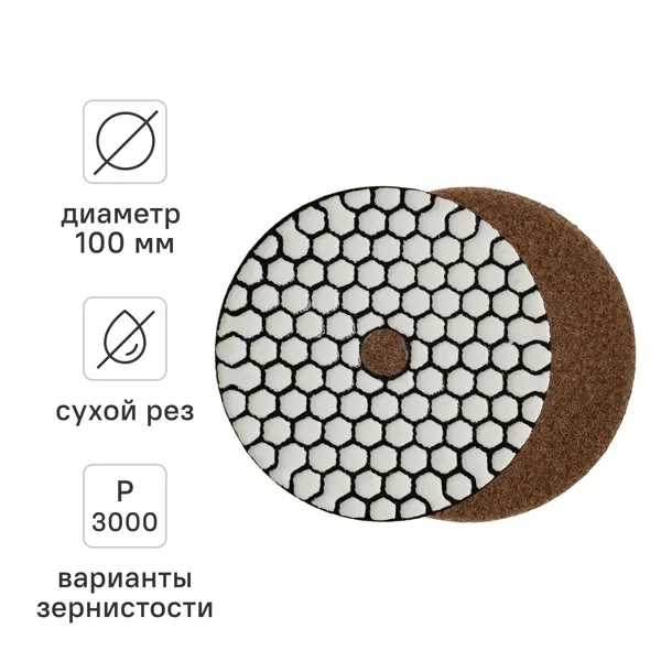 Круг алмазный гибкий шлифовальный (АГШК) Rage Dry Р3000 100 мм
