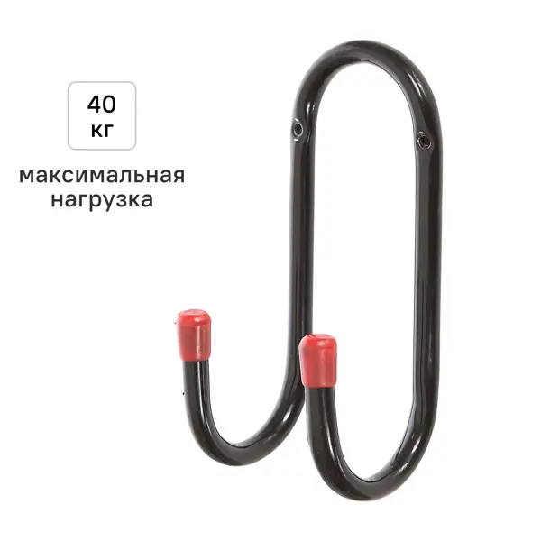 Крючок двойной Larvij LG023B 7x16.5x7.5 см сталь цвет чёрный нагрузка до 40 кг
