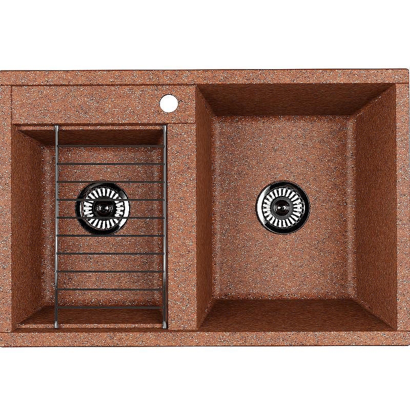 Кухонная мойка Aquaton Делия 78 DBL 1A723132DE270 Терракотовая