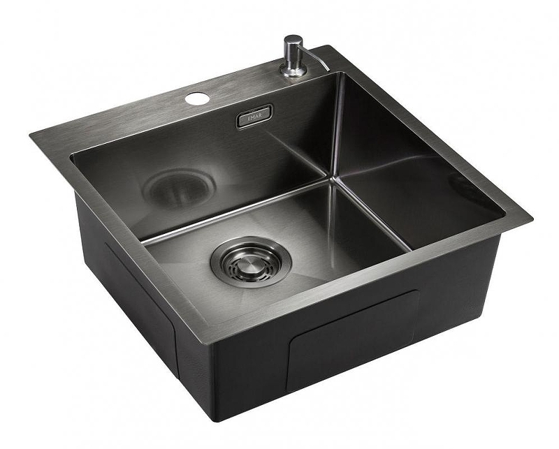 Кухонная мойка Emar PVD 50 EMB-117A PVD цвет Nano Dark