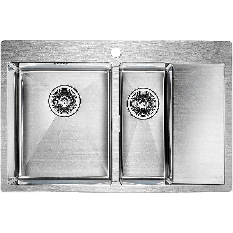 Кухонная мойка Paulmark Kroner 78/2SF PM227851-BSL Брашированная сталь
