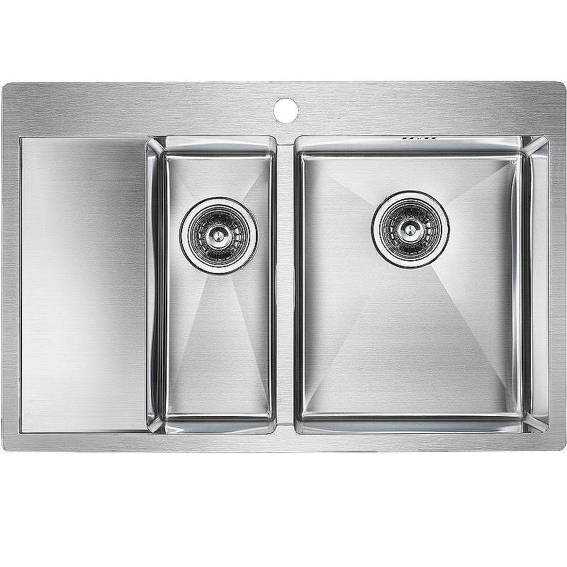 Кухонная мойка Paulmark Kroner 78/2SF PM227851-BSR Брашированная сталь