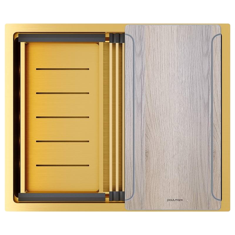 Кухонная мойка Paulmark Next-Multi Sink 54 Uni PM785445-BG цвет Брашированное золото