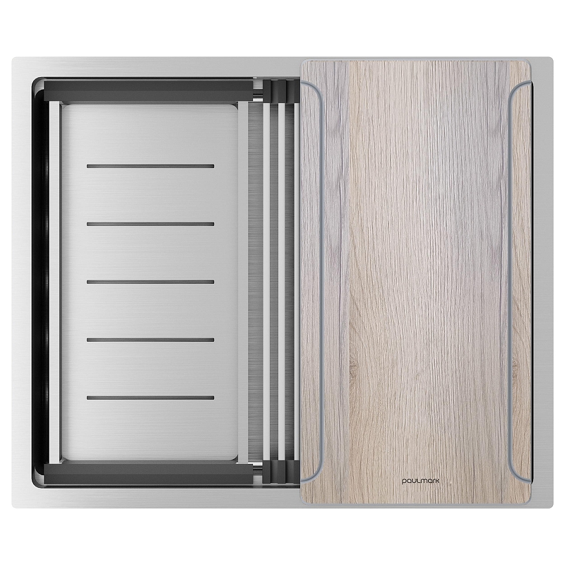 Кухонная мойка Paulmark Next-Multi Sink 54 Uni PM785445-BS цвет Брашированная сталь