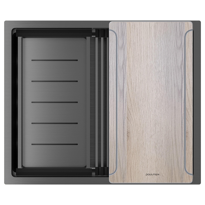 Кухонная мойка Paulmark Next-Multi Sink 54 Uni PM785445-GM цвет Вороненая сталь