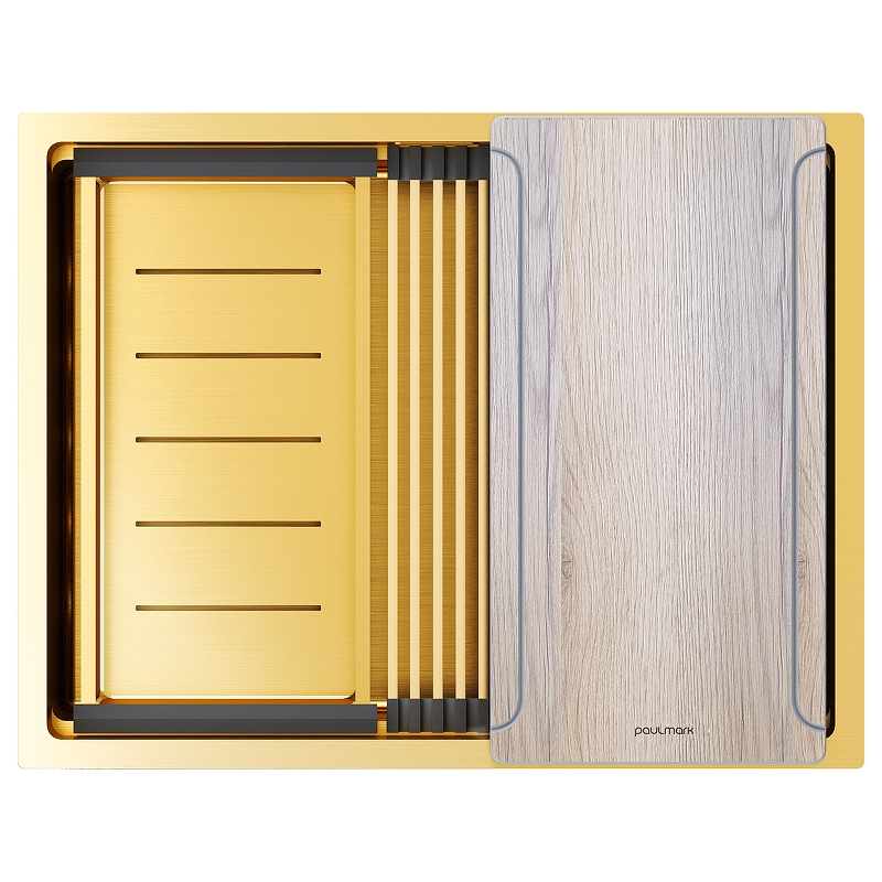 Кухонная мойка Paulmark Next-Multi Sink 58 Uni PM785845-BG цвет Брашированное золото