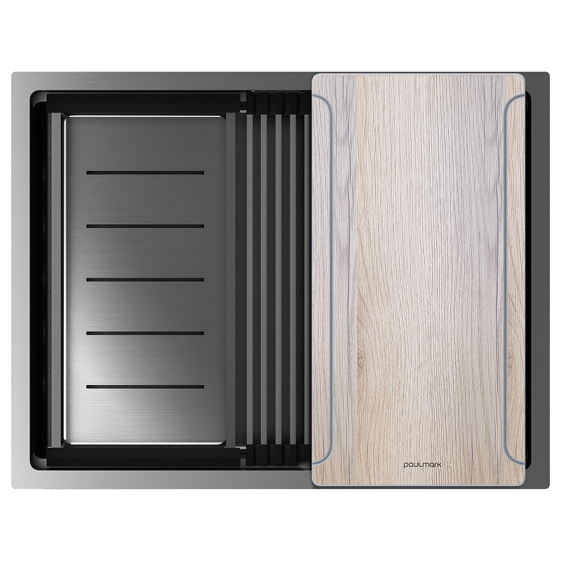 Кухонная мойка Paulmark Next-Multi Sink 58 Uni PM785845-GM цвет Вороненая сталь