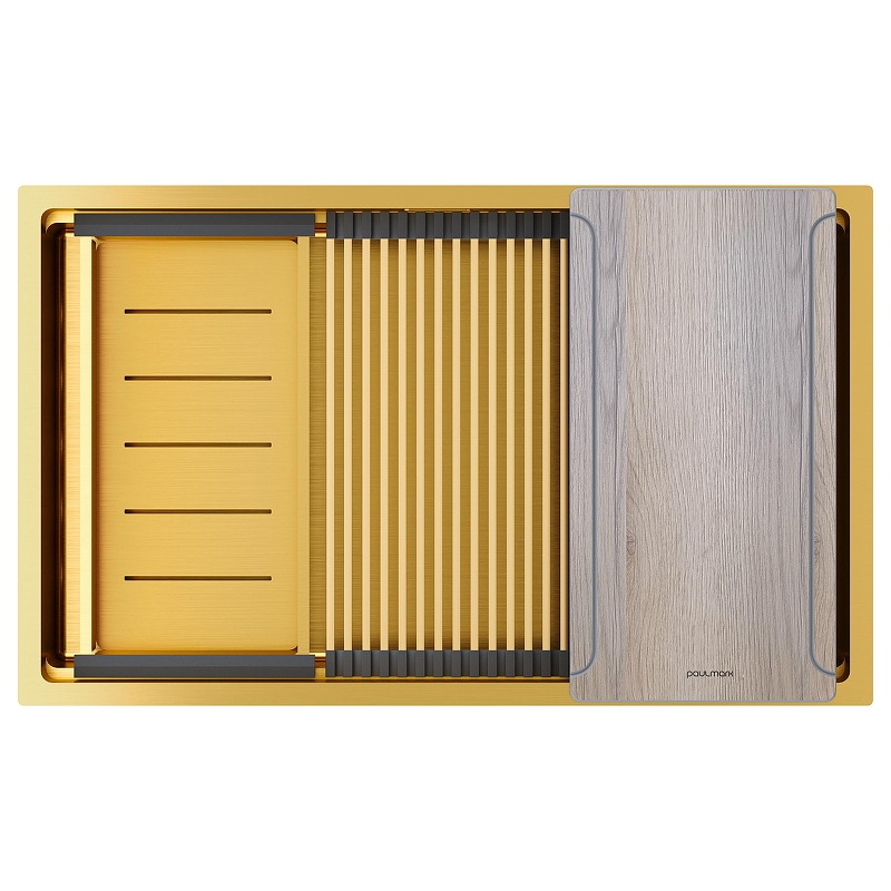 Кухонная мойка Paulmark Next-Multi Sink 74 Uni PM787445-BG цвет Брашированное золото