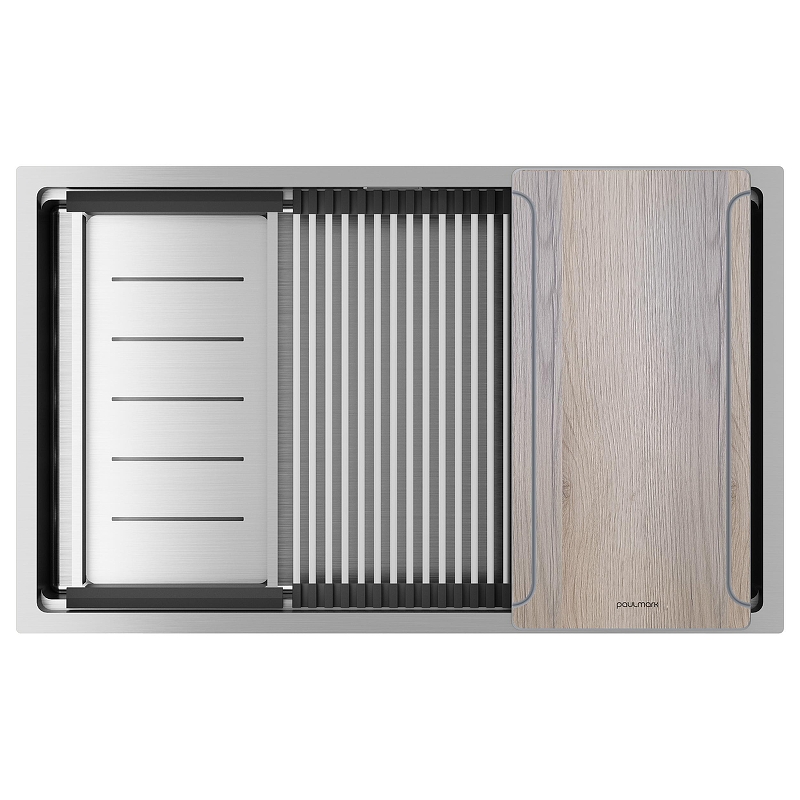 Кухонная мойка Paulmark Next-Multi Sink 74 Uni PM787445-BS цвет Брашированная сталь