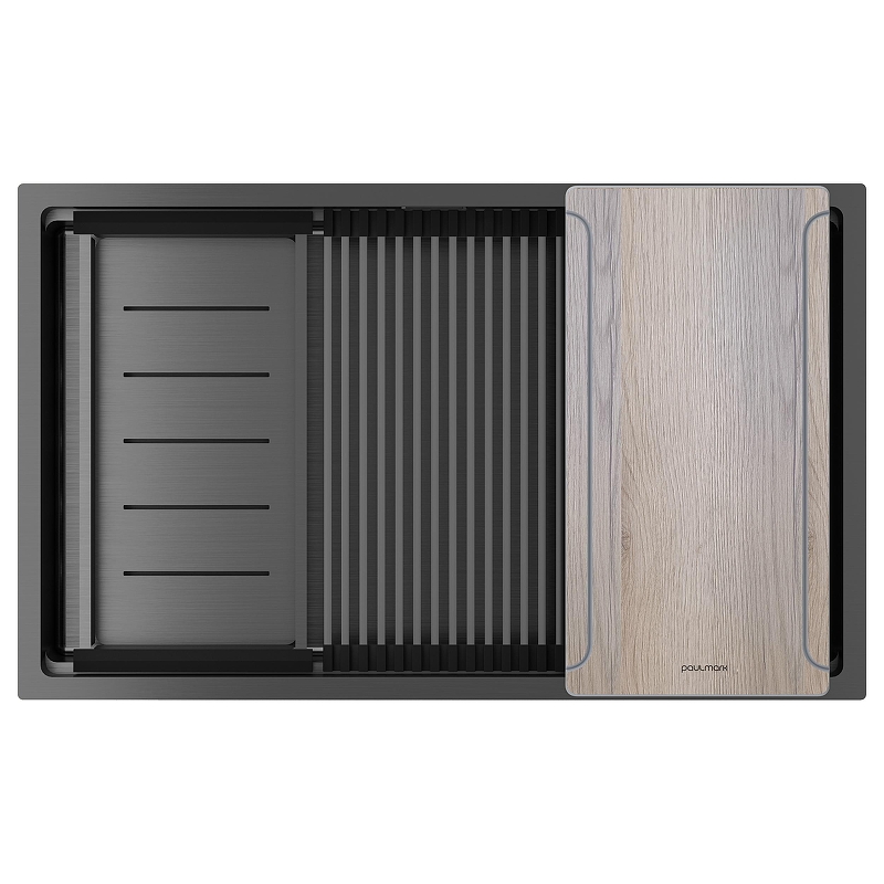 Кухонная мойка Paulmark Next-Multi Sink 74 Uni PM787445-GM цвет Вороненая сталь