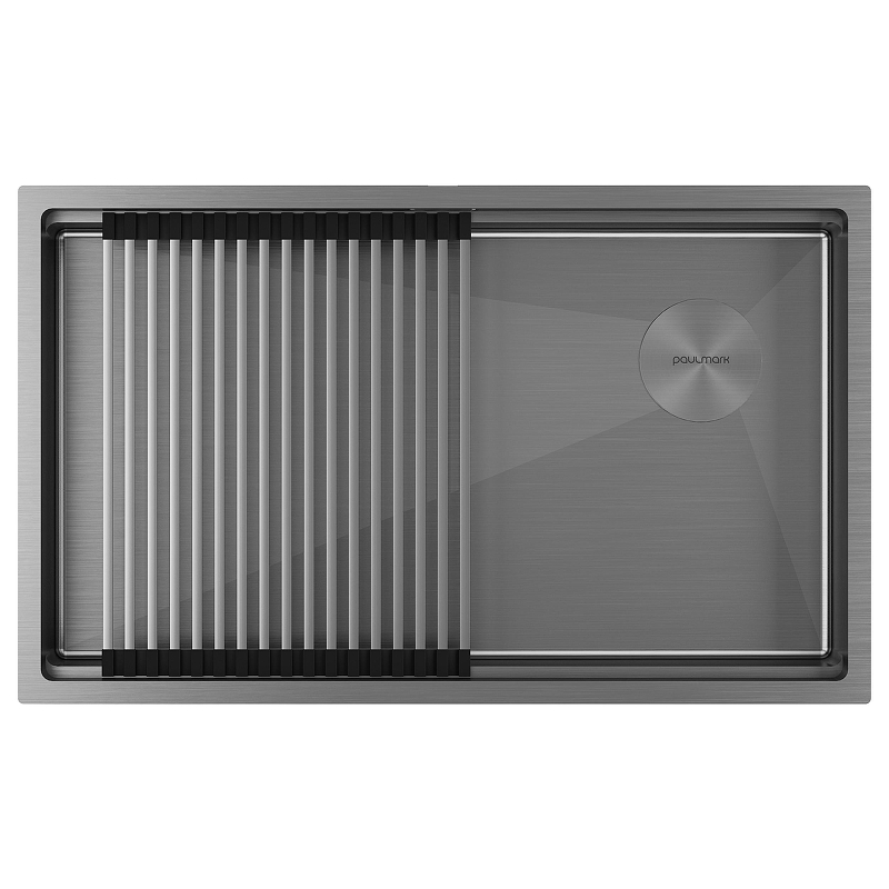Кухонная мойка Paulmark Next-Pro 74 Uni PM707445-GM цвет Вороненая сталь