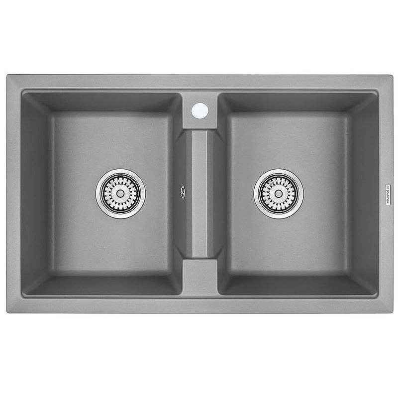 Кухонная мойка Paulmark Tandem 80/2 PM238150-GRM Серый металлик