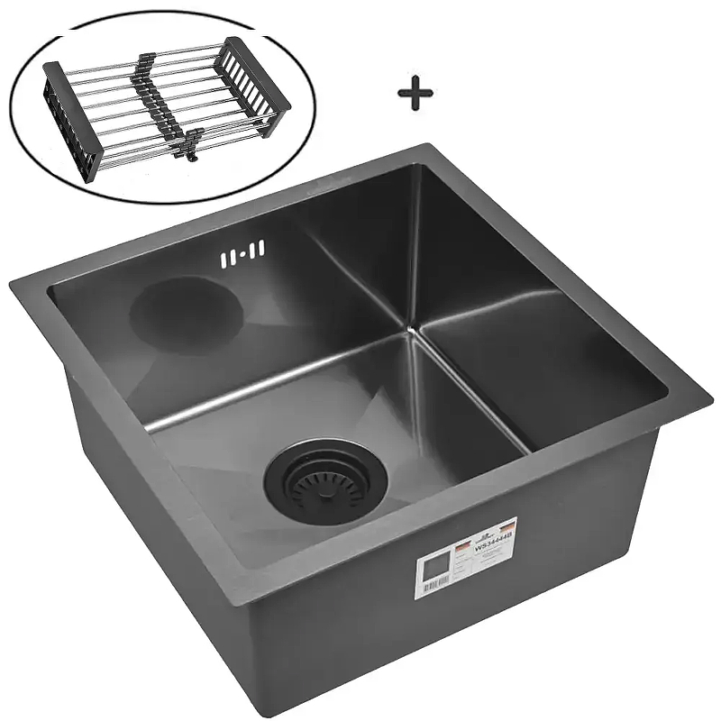 Кухонная мойка Wisent 44 WS34444B/WGER019B/W302644B цвет Графит