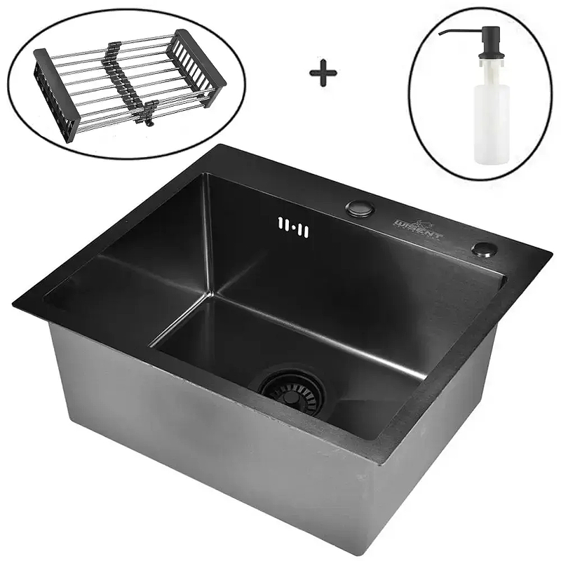 Кухонная мойка Wisent 50 WS35044B/WGER019B/W405B/W302644B цвет Графит