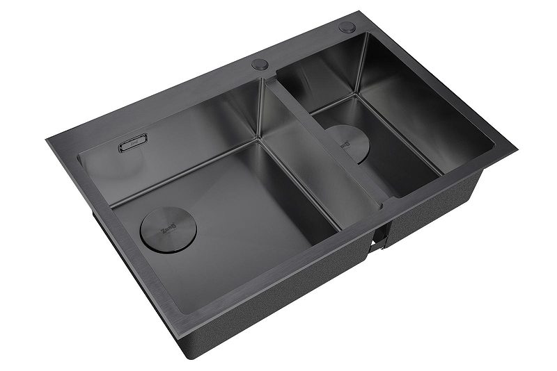 Кухонная мойка ZorG Lux Grafit 78 L LUX 78-2-51-L GRAFIT цвет Графит