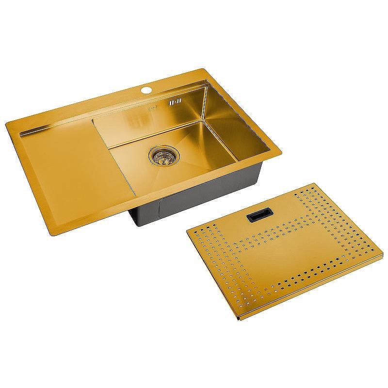 Кухонная мойка ZorG Master 78 ZM N-7852-R BRONZE с накладкой Бронза