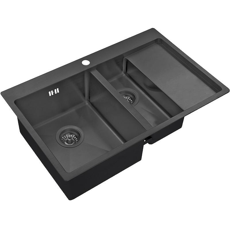 Кухонная мойка ZorG PVD Grafit PVD 5178-2-L GRAFIT Графит