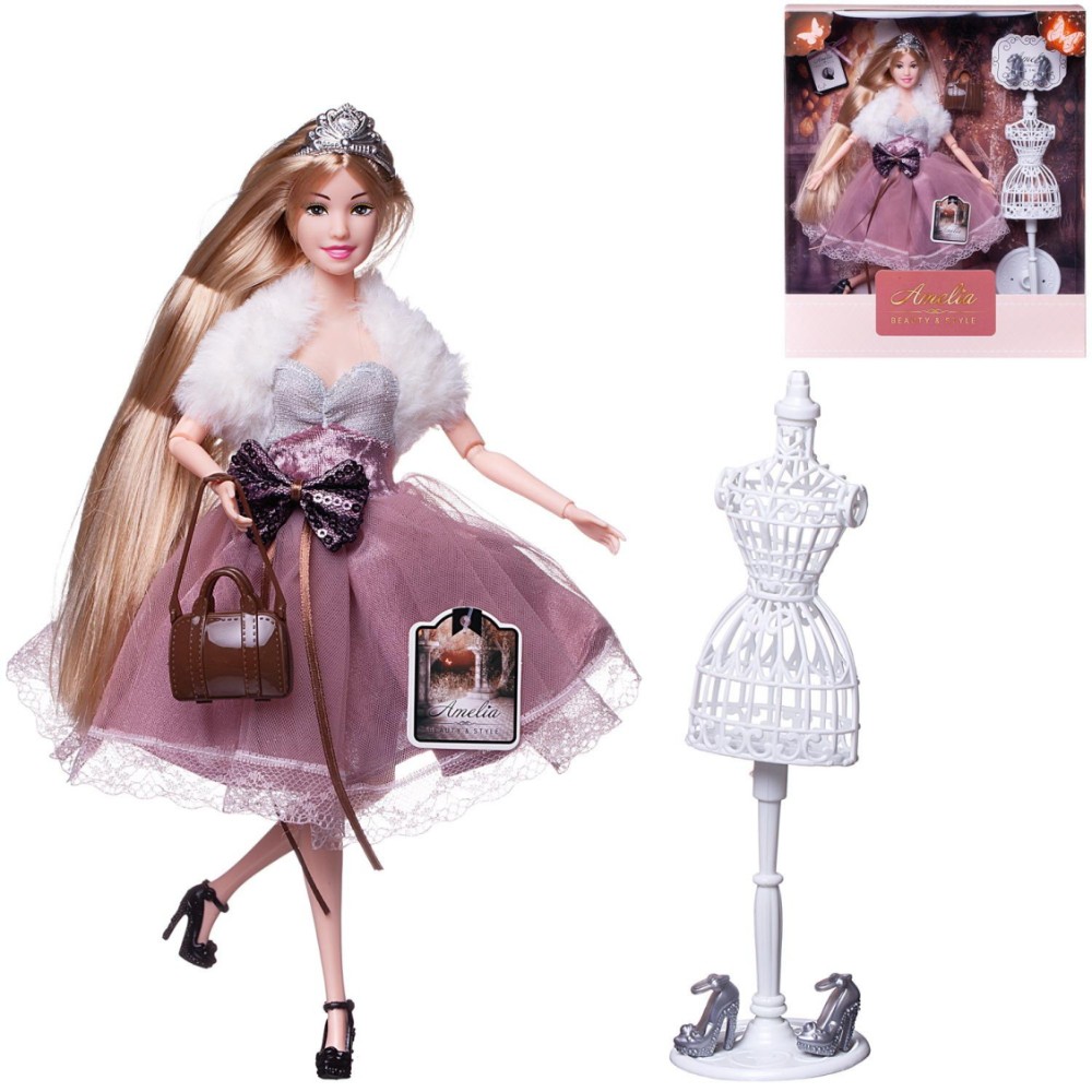 Кукла ABtoys в платье с меховой накидкой (PT-01641)