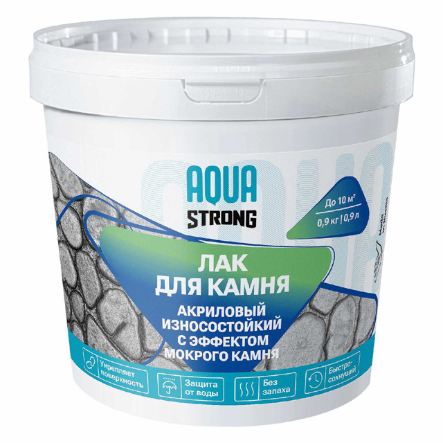 лак акриловый AQUASTRONG для камня глянцевый 2,7 кг бесцветный, арт. 4607130866696