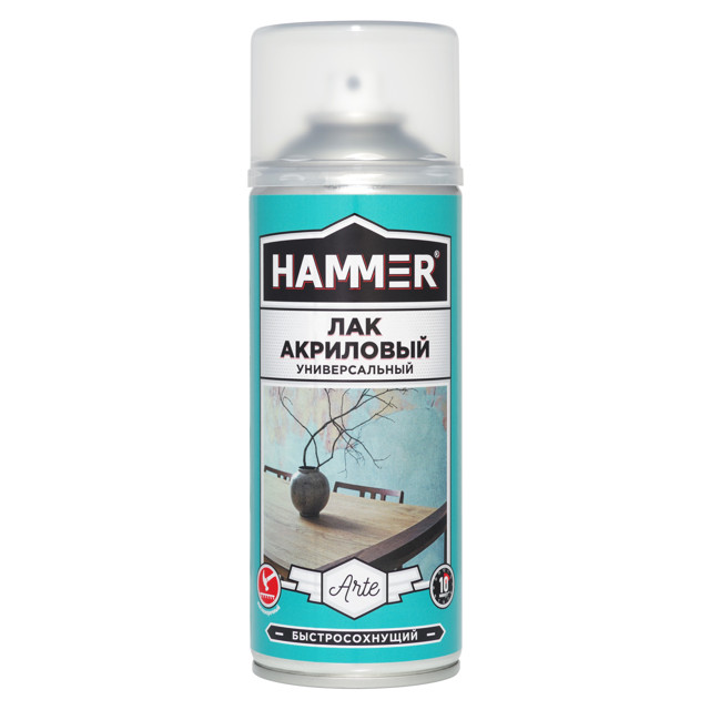 лак акриловый HAMMER универсальный 520мл матовый, арт.340403