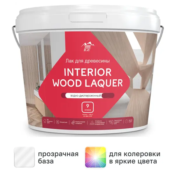 Лак для мебели акриловый Parade Interior Wood Laquer цвет прозрачный глянцевый 9 л