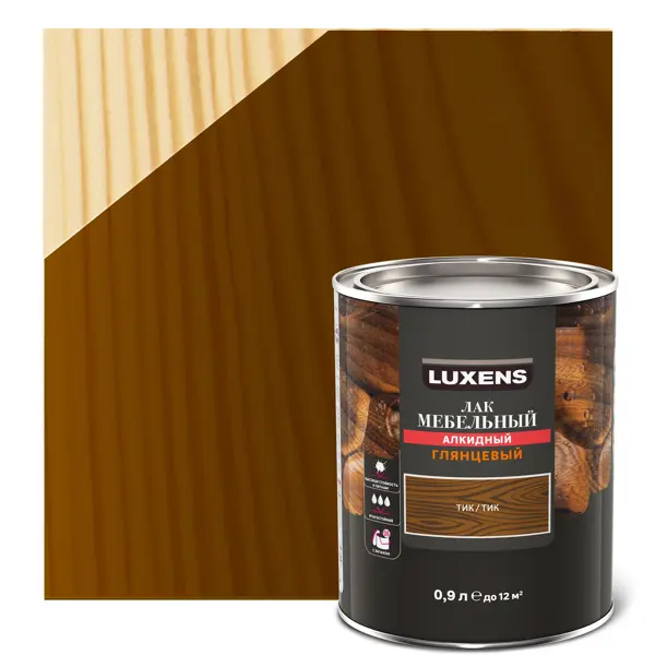 Лак для мебели Luxens алкидный цвет тик глянцевый 0.9 л