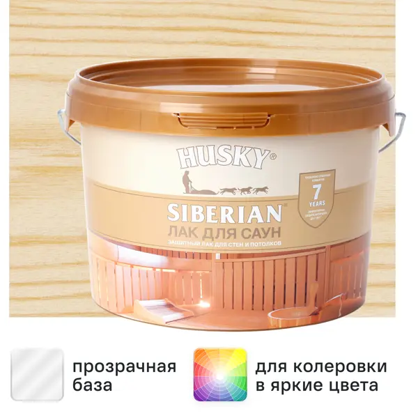 Лак для саун акриловый Husky Siberian цвет прозрачный 2.5 л