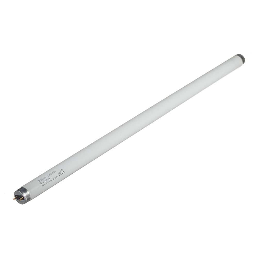 Лампа люминесцентная Osram G13 T8 18 Вт 4000К нейтральный свет трубка 590 мм (55650/9652/959652)
