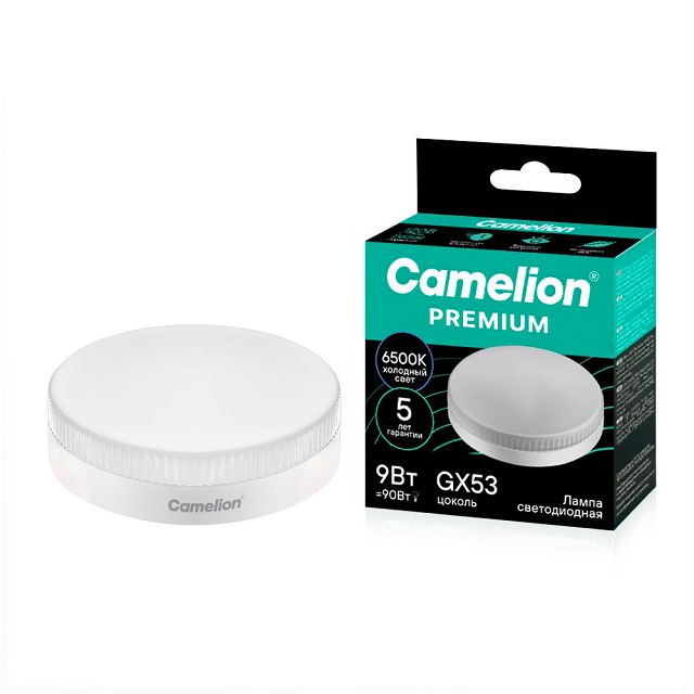 лампа светодиодная CAMELION Premium 9Вт GX53 900Лм 6500K таблетка