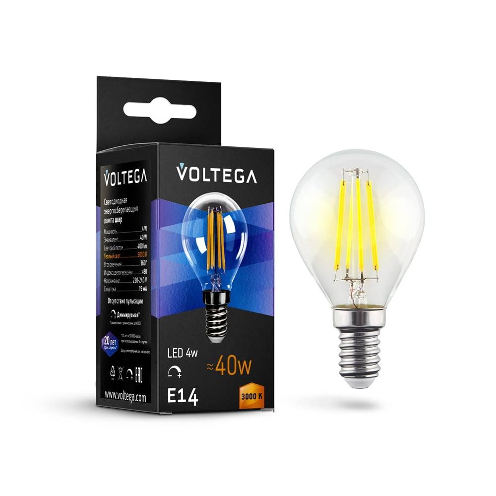 Лампочка Voltega 8464 Vg10-G1E14Warm5W-Fd