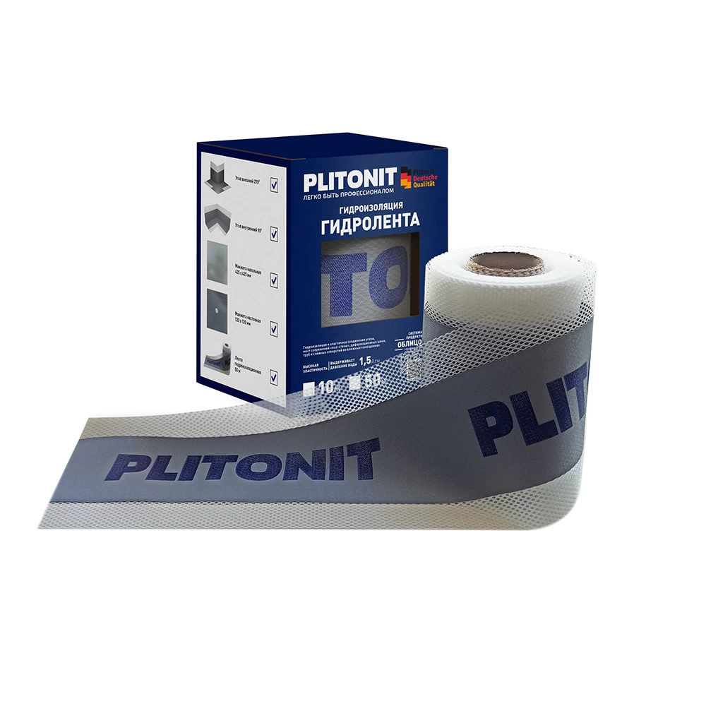 Лента гидроизоляционная Plitonit ГидроЛента 12 см 10 м