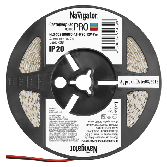 лента светодиодная LED NAVIGATOR RGB 4,8Вт IP20 12В