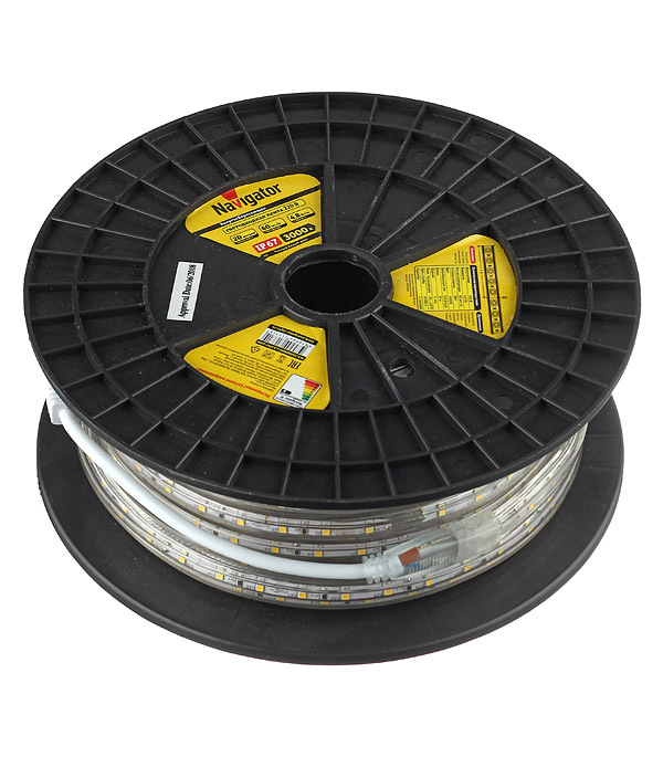 Лента светодиодная Navigator 3000К 4,8 Вт/м 220 В IP67 SMD 3528 20 м (14512)