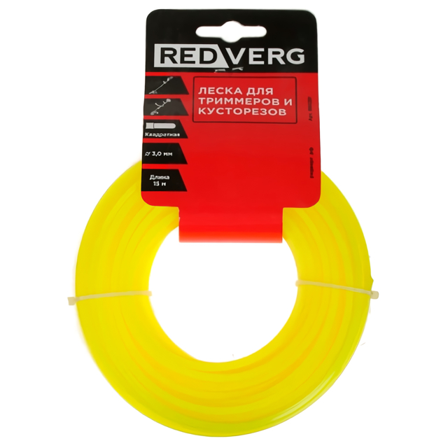леска для триммера REDVERG 3,0мм 15м квадрат