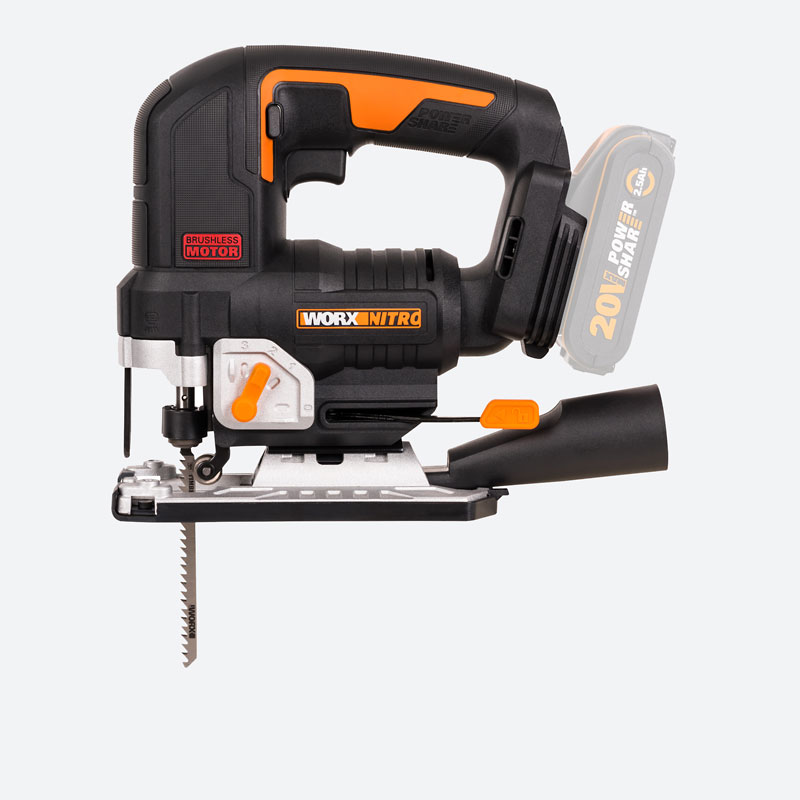 Лобзик аккумуляторный бесщёточный WORX W542.9, 20В, без АКБ и ЗУ