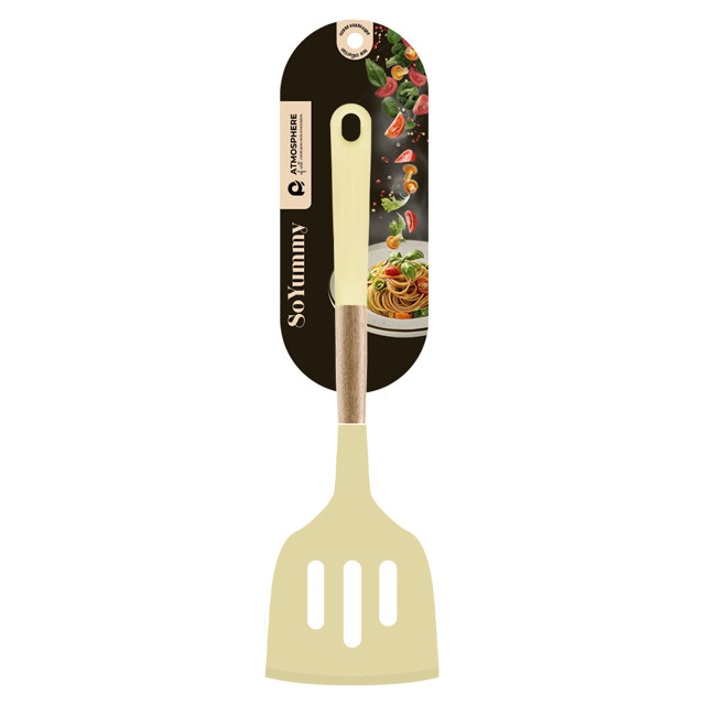 лопатка ATMOSPHERE Свежеприготовленный/FreshCook 31,5см с прорезями силикон, бук