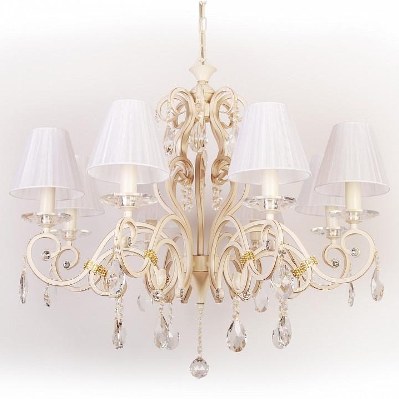 Люстра Abrasax Cornelia 1141/8 цвет плафона/подвески Белый, Прозрачный, цвет арматуры Бежевый