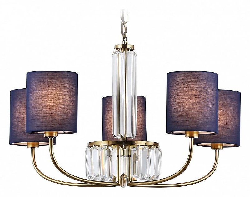Люстра Ambrella Light HIGH LIGHT LH71271 цвет плафона/подвески Синий, цвет арматуры Латунь, Прозрачный