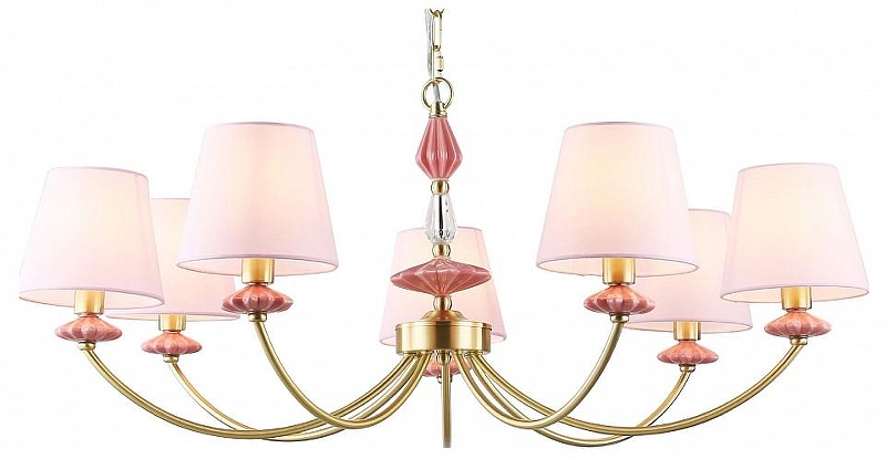 Люстра Ambrella Light HIGH LIGHT LH75025 цвет плафона/подвески Розовый, цвет арматуры Золото, Розовый