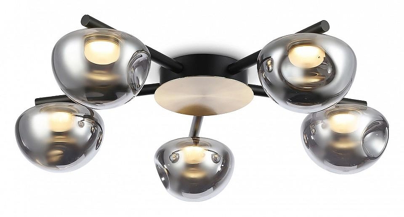 Люстра Ambrella Light LH LH12009 цвет плафона/подвески Светло-серый, цвет арматуры Золото, Черный