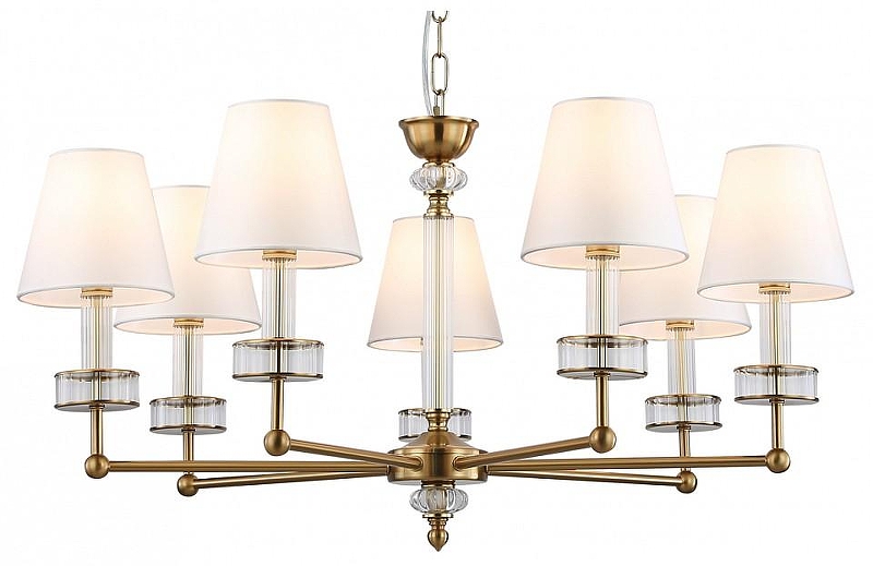 Люстра Ambrella Light LH LH71023 цвет плафона/подвески Белый, Прозрачный, цвет арматуры Латунь, Прозрачный