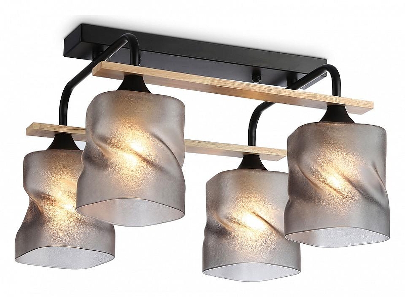Люстра Ambrella Light TR TR3033249 цвет плафона/подвески Светло-серый, цвет арматуры Коричневый, Черный