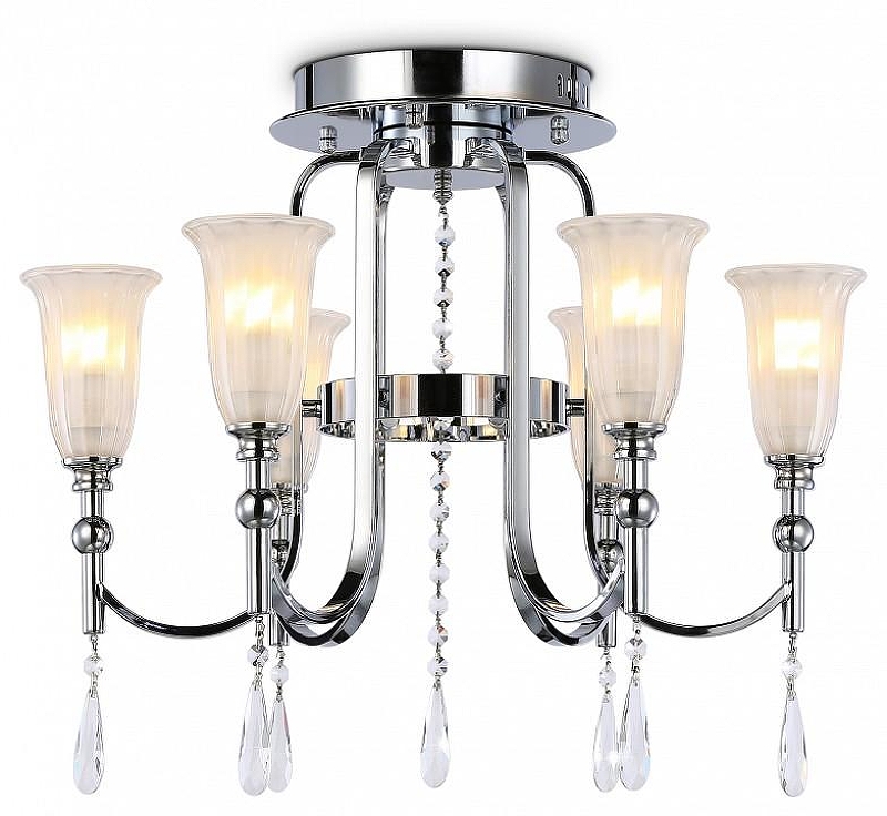 Люстра Ambrella Light TR TR3243 цвет плафона/подвески Белый, Прозрачный, цвет арматуры Хром