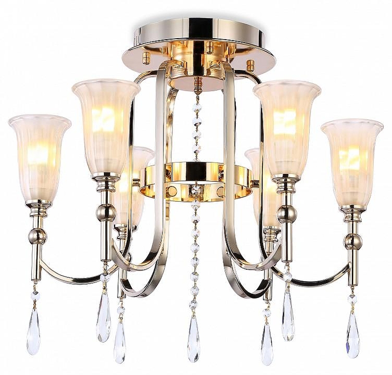 Люстра Ambrella Light TR TR3244 цвет плафона/подвески Белый, Прозрачный, цвет арматуры Золото