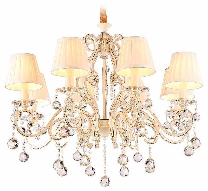 Люстра Ambrella Light TR TR4561 цвет плафона/подвески Белый, Прозрачный, цвет арматуры Бежевый, Золото